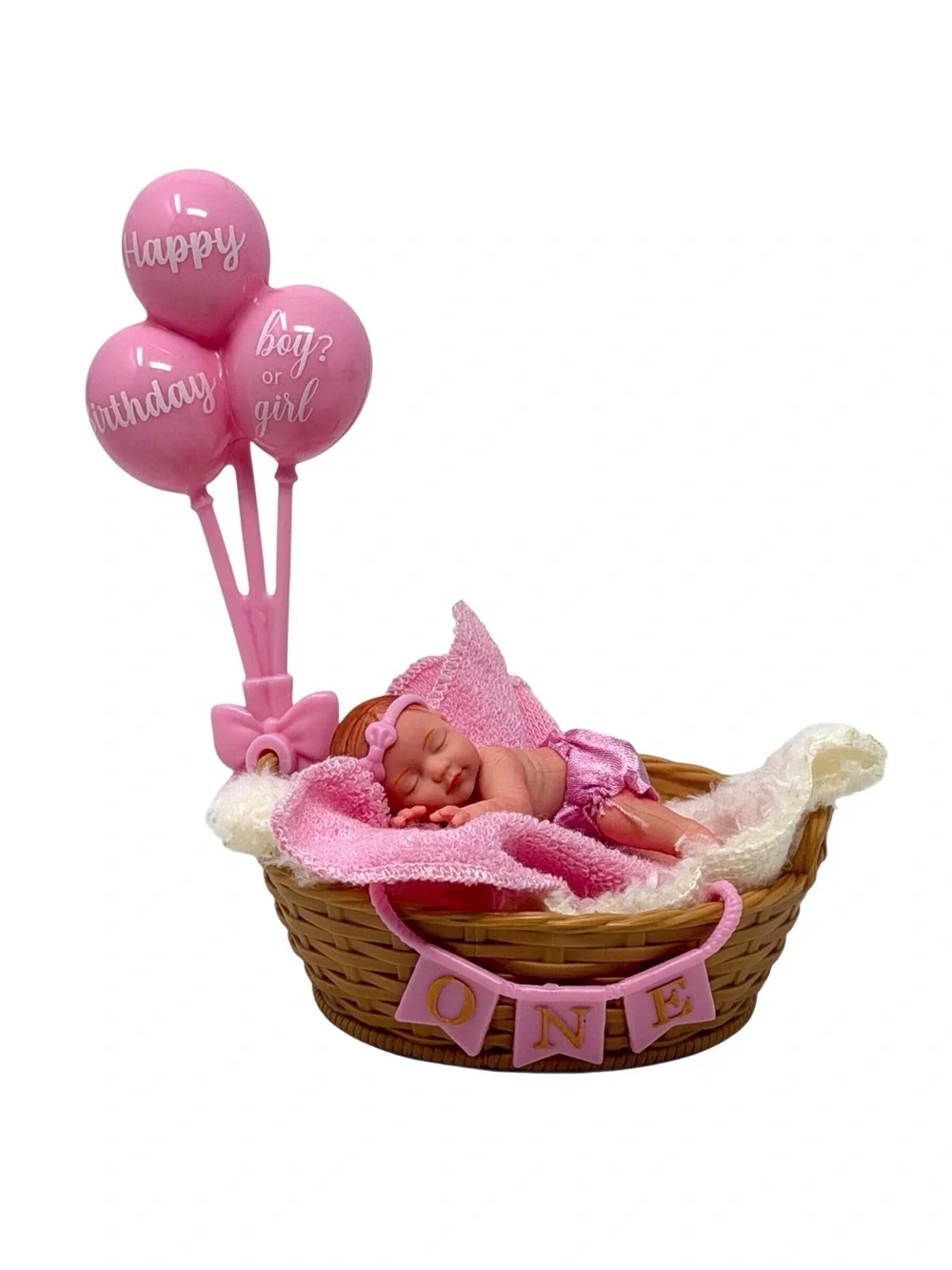 My Mini Baby In Basket W/balloons Set Zuru Happy Birthday Series New Open Ball